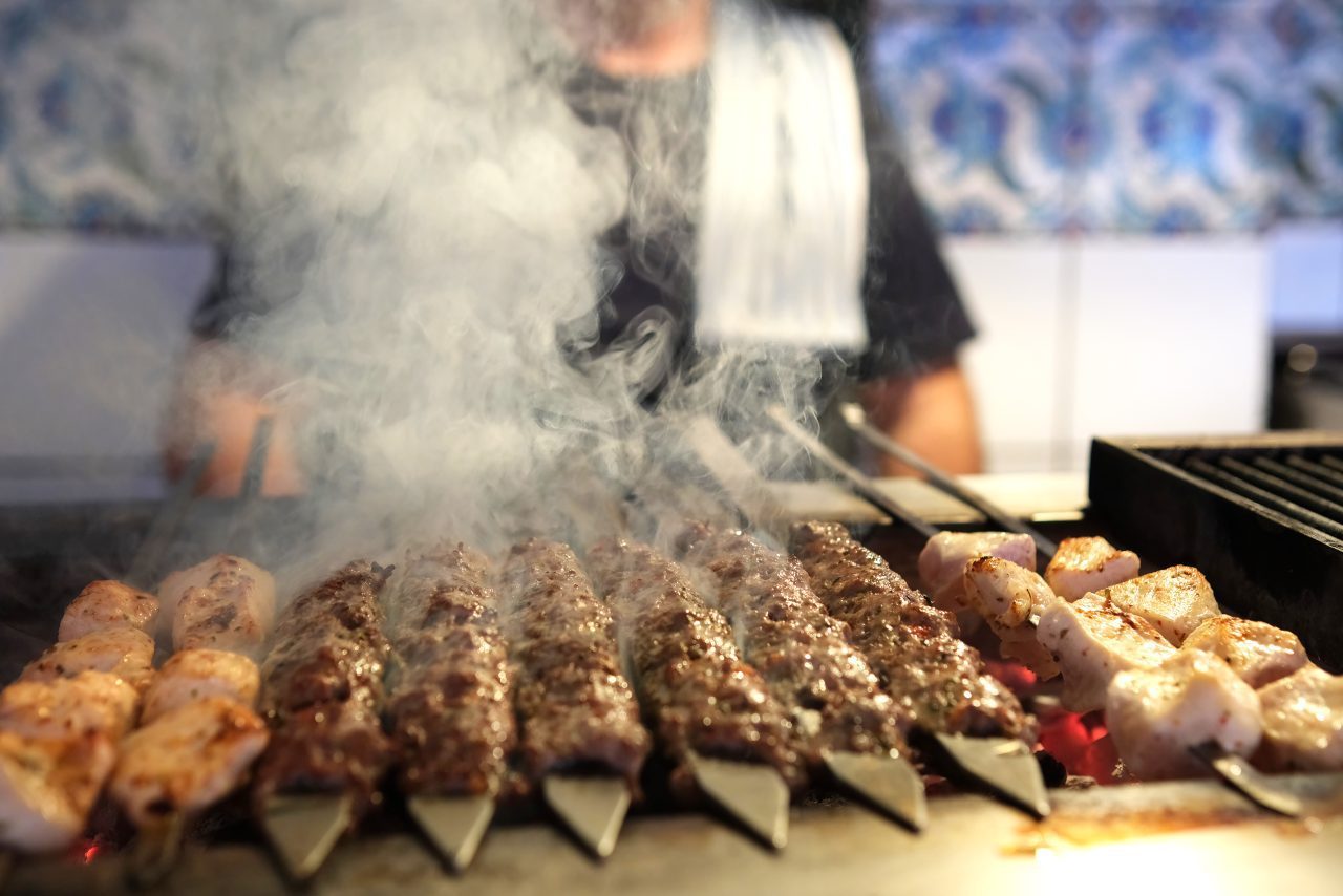 Kebabs on the charcoal grill