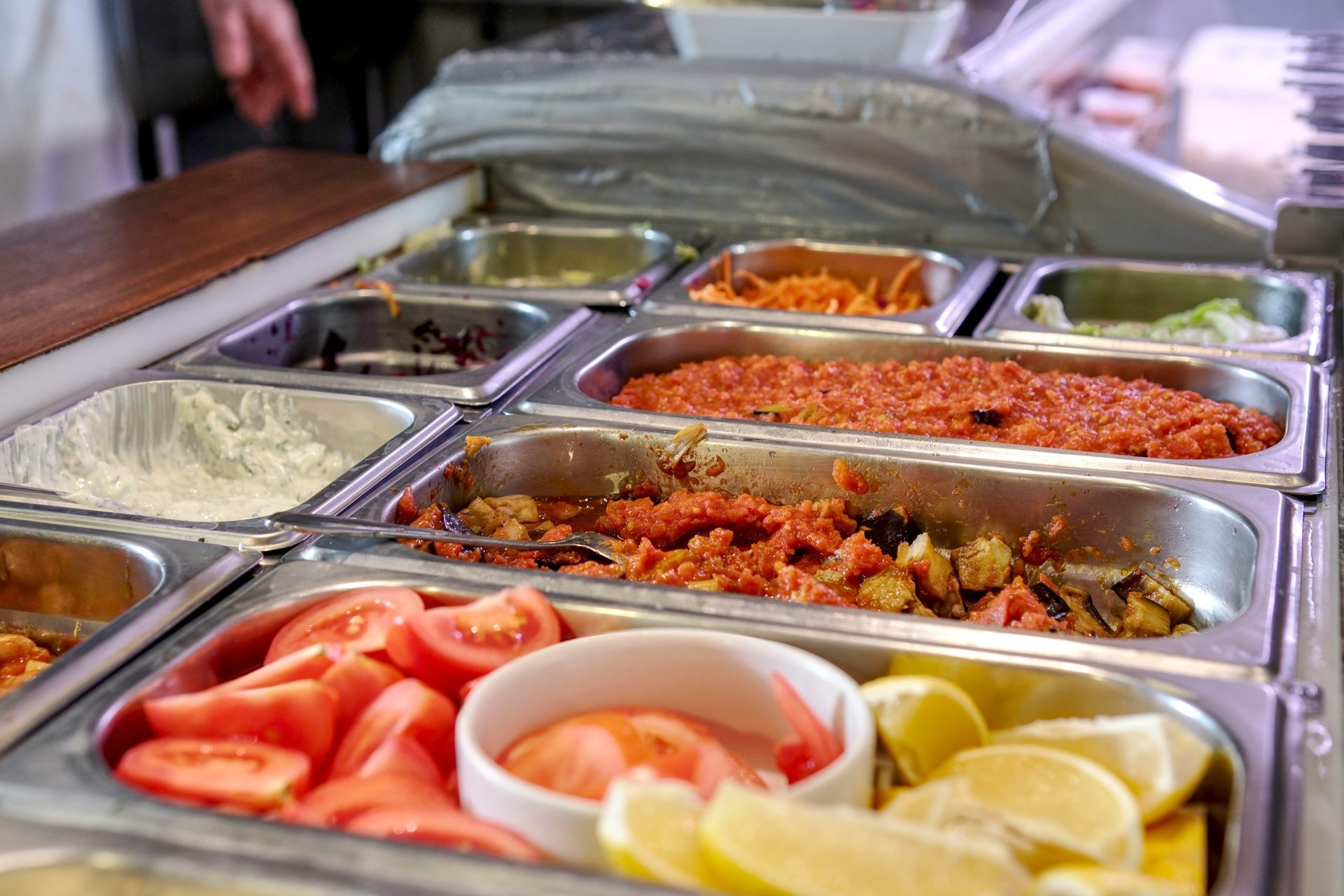 Fresh mezes at the counter